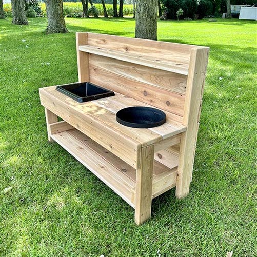 Fullback Outdoor Messy Mud Kitchen with Rubber Sinks by Naturally Inspired Play