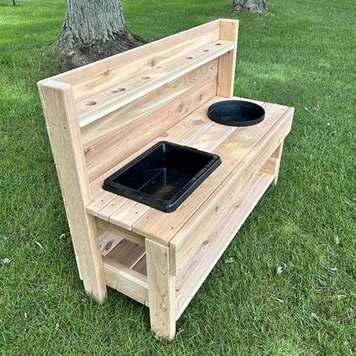 Fullback Outdoor Messy Mud Kitchen with Rubber Sinks by Naturally Inspired Play