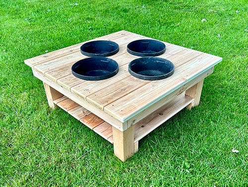 Toddler Outdoor Activity Table with 4 Bowls by Naturally Inspired Play