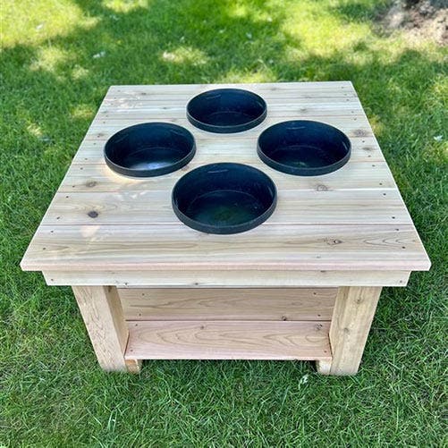 Preschool Outdoor Activity Table with 4 Bowls by Naturally Inspired Play