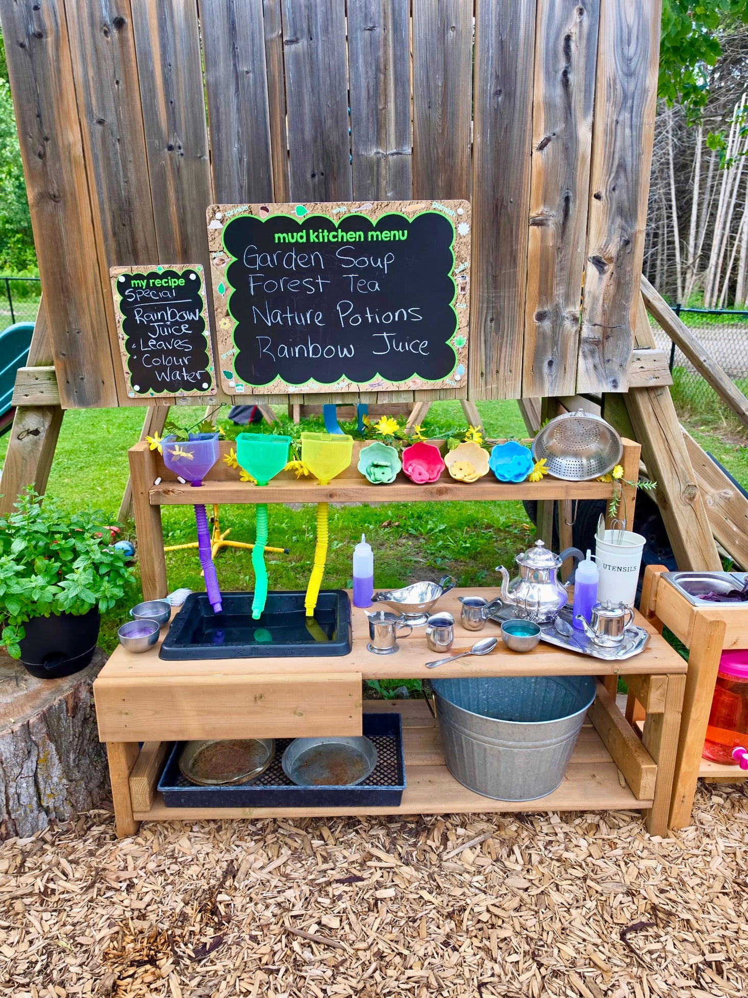 Toddler Messy Play Kitchen Pressure Treated by Naturally Inspired Play