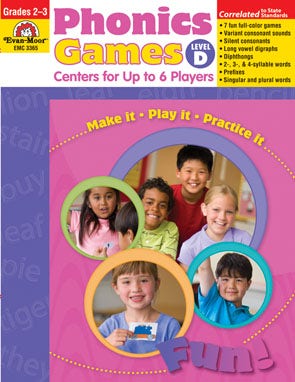 Phonics Games: Centers for Up to 6 Players Level D Ebook