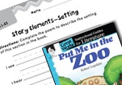 Put Me in the Zoo Studying the Story Elements Ebook