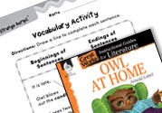 Owl at Home Vocabulary Activities Ebook