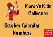 October Calendar Numbers Ebook