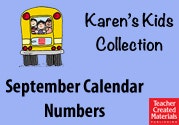 September Calendar Numbers Ebook