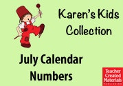 July Calendar Numbers Ebook