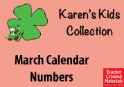 March Calendar Numbers Ebook