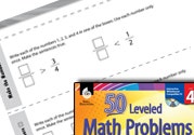 Number and Operations with Fractions Leveled Problems: Compa