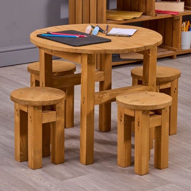 Large Compact Table and 12inH Stools