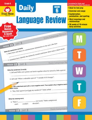 Daily Language Review Common Core Edition Grade 6 Ebook