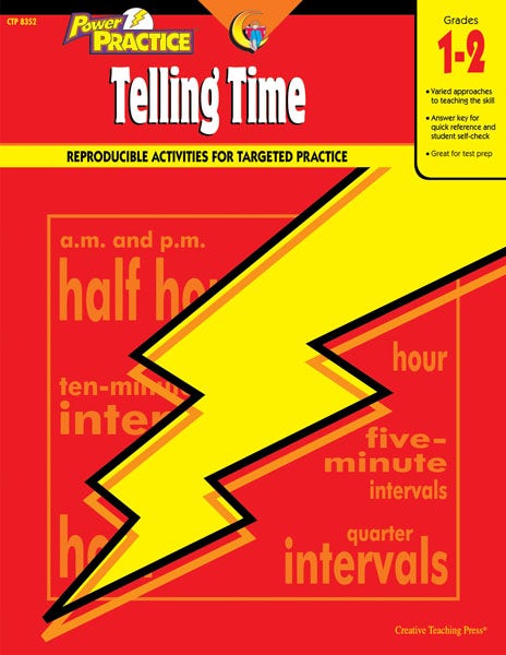 Gr 1-2 Telling Time Math Power Practice Ebook