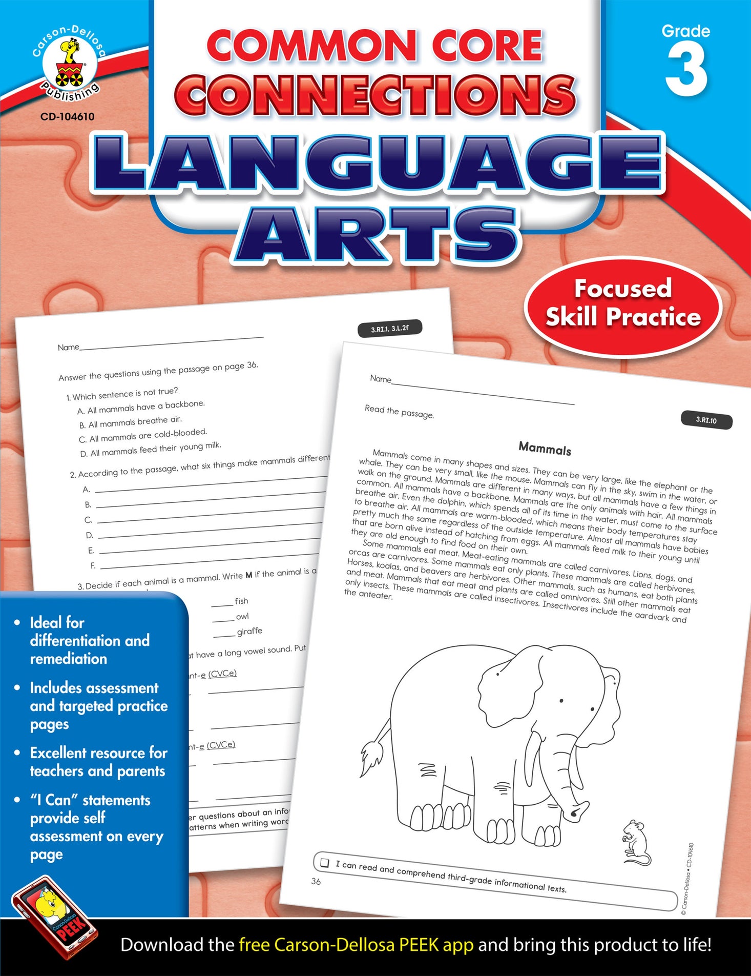 Common Core Connections Language Arts: Grade 3 Ebook