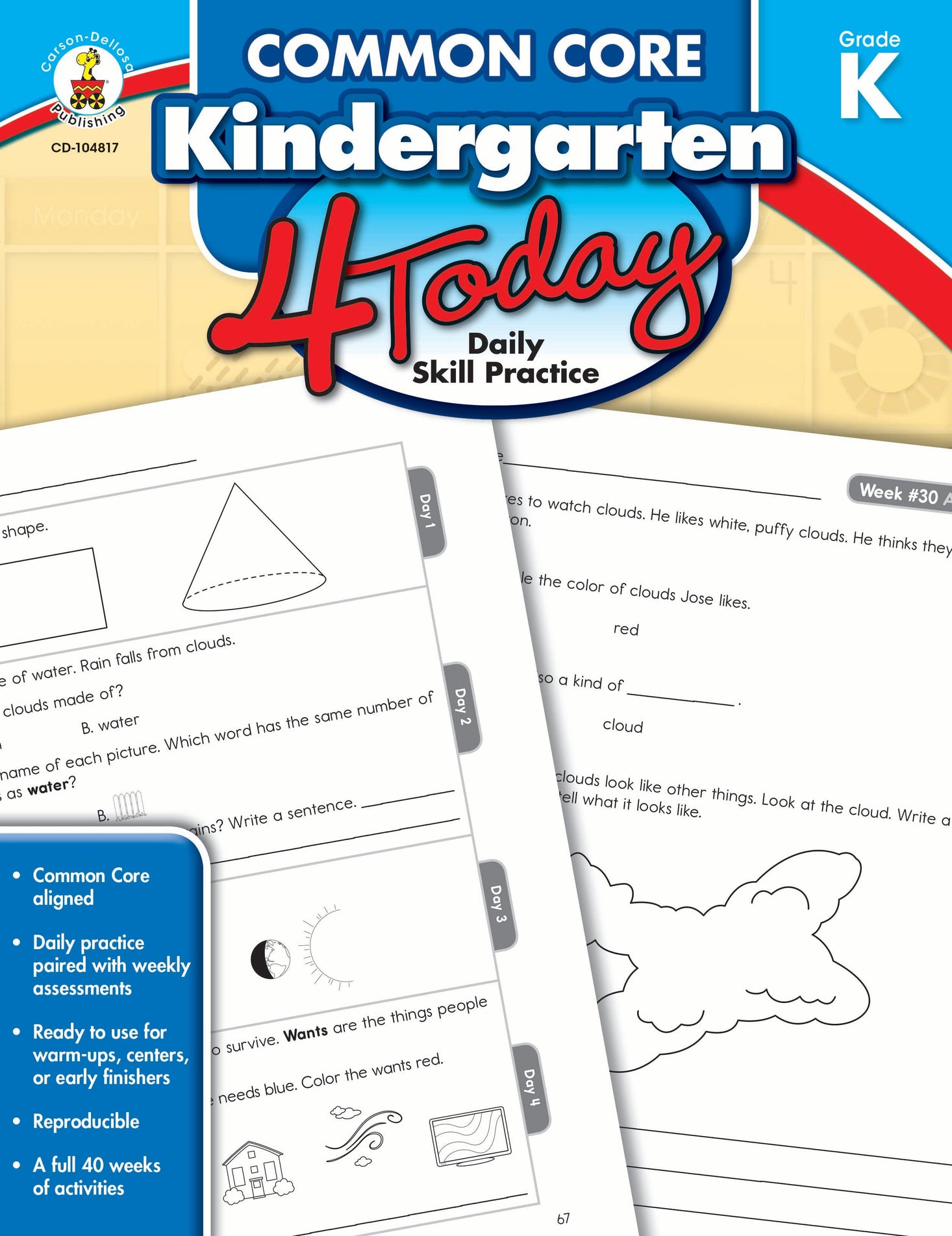 Common Core Kindergarten 4 Today Grade K Ebook