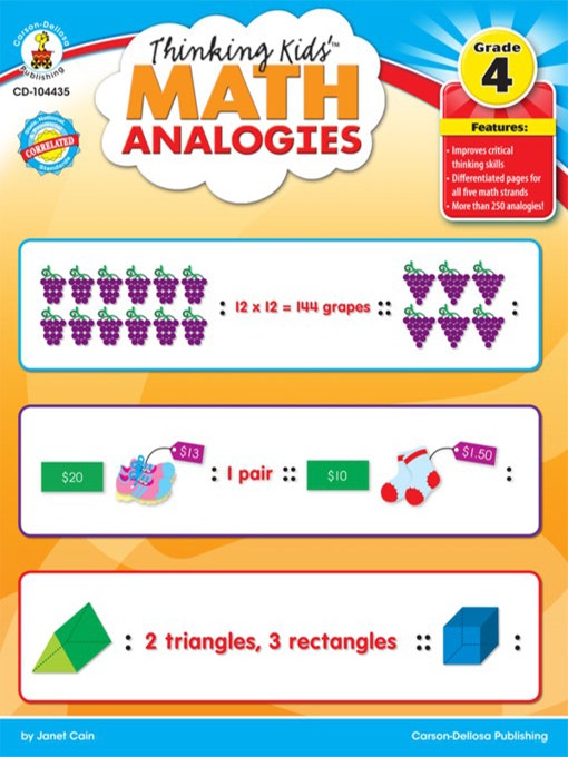 Thinking Kids Math Analogies (Grade 4) EBOOK