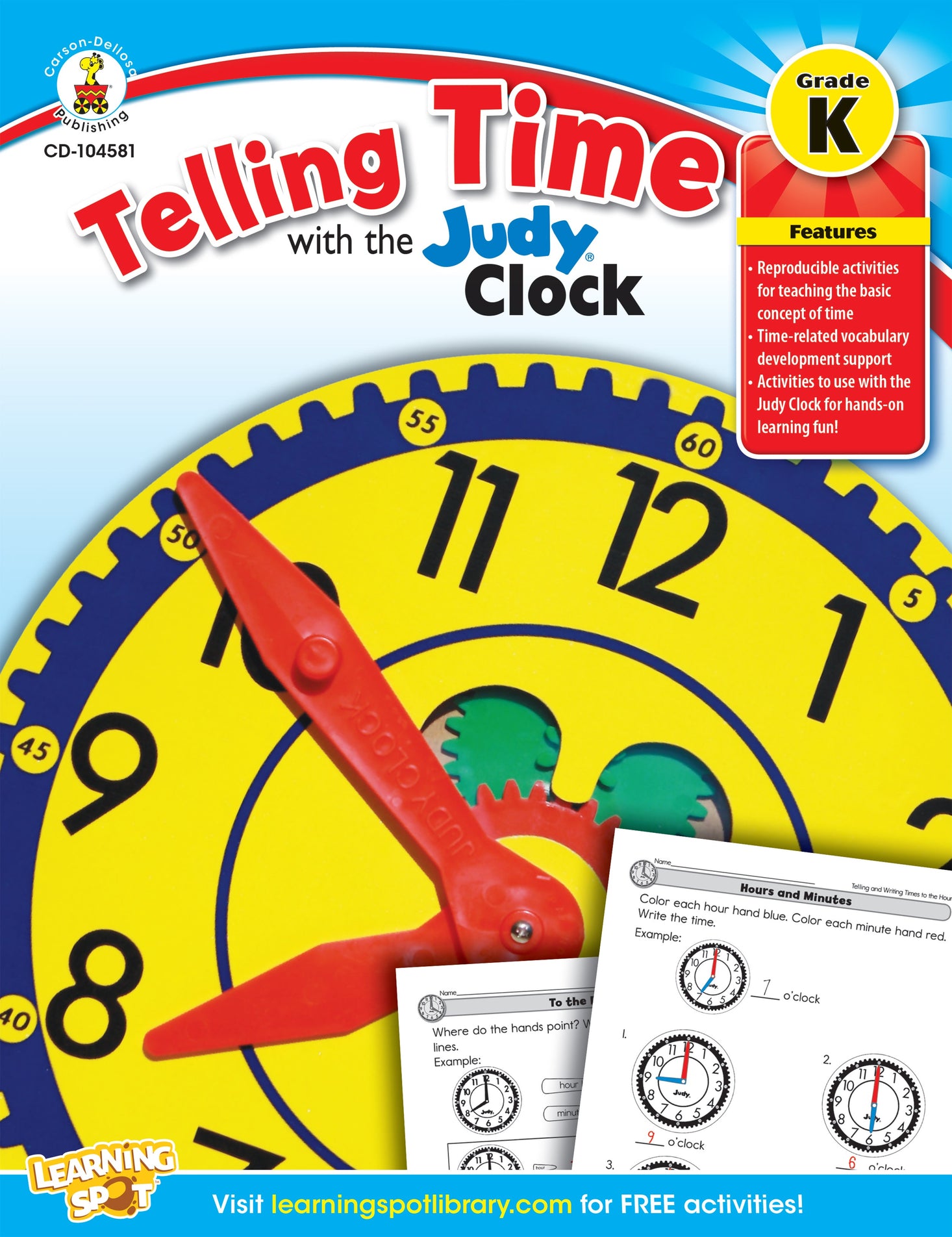 Telling Time with the Judy Clock: Kindergarten Ebook