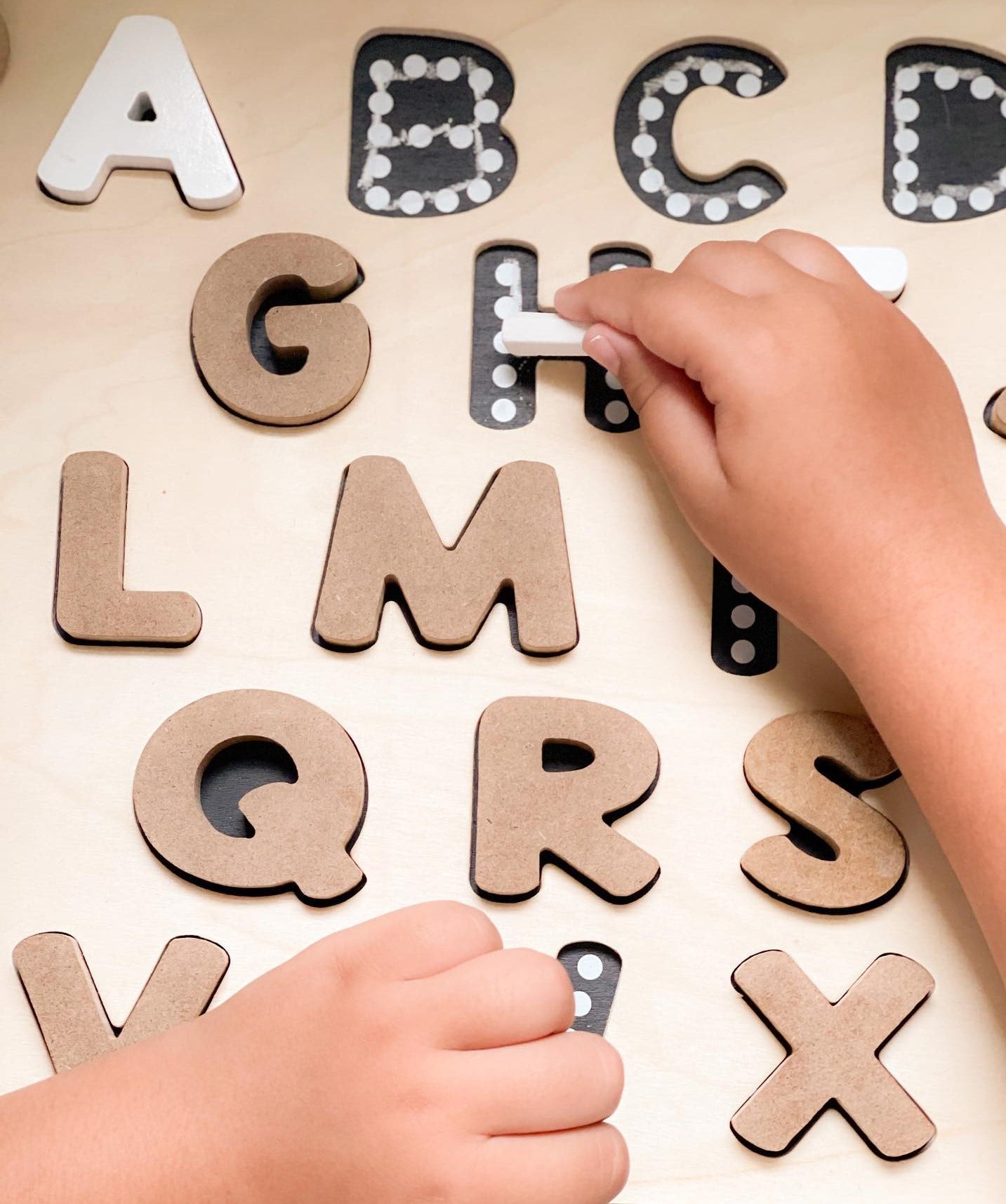 Uppercase Alphabet Chalkboard Puzzle
