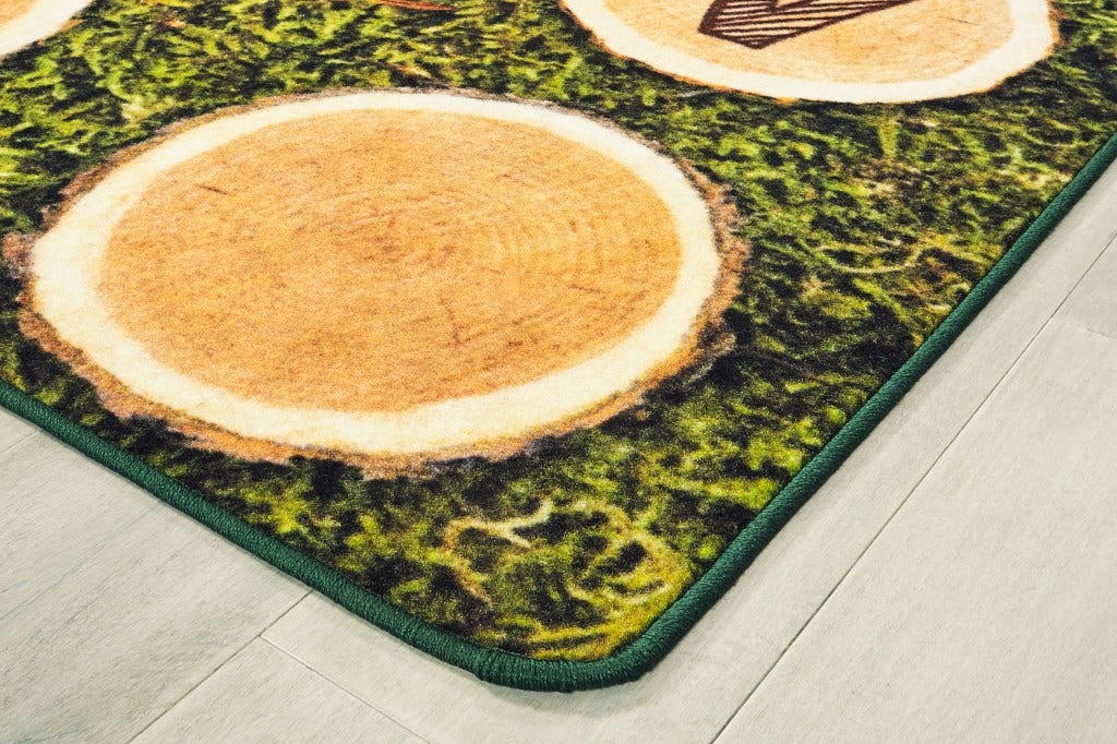 Alphabet Tree Rounds Seating Rectangle Brown Carpet 8ft x 12