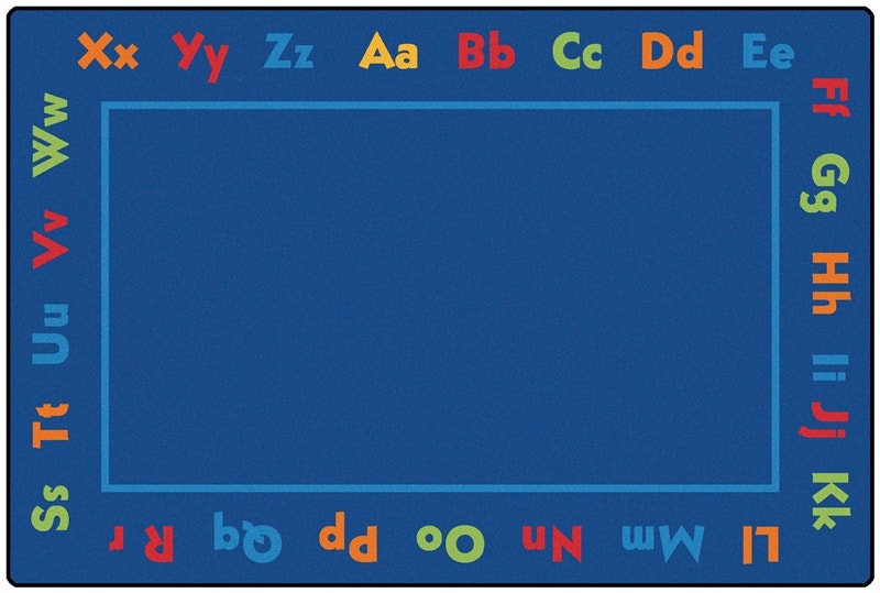 Alphabet Value Rectangle Blue Carpet 8ft x 12ft