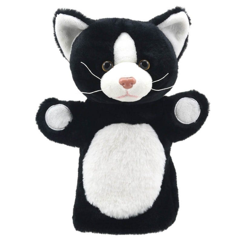 Cat Black & White Hand Puppet Animal Puppet Buddies