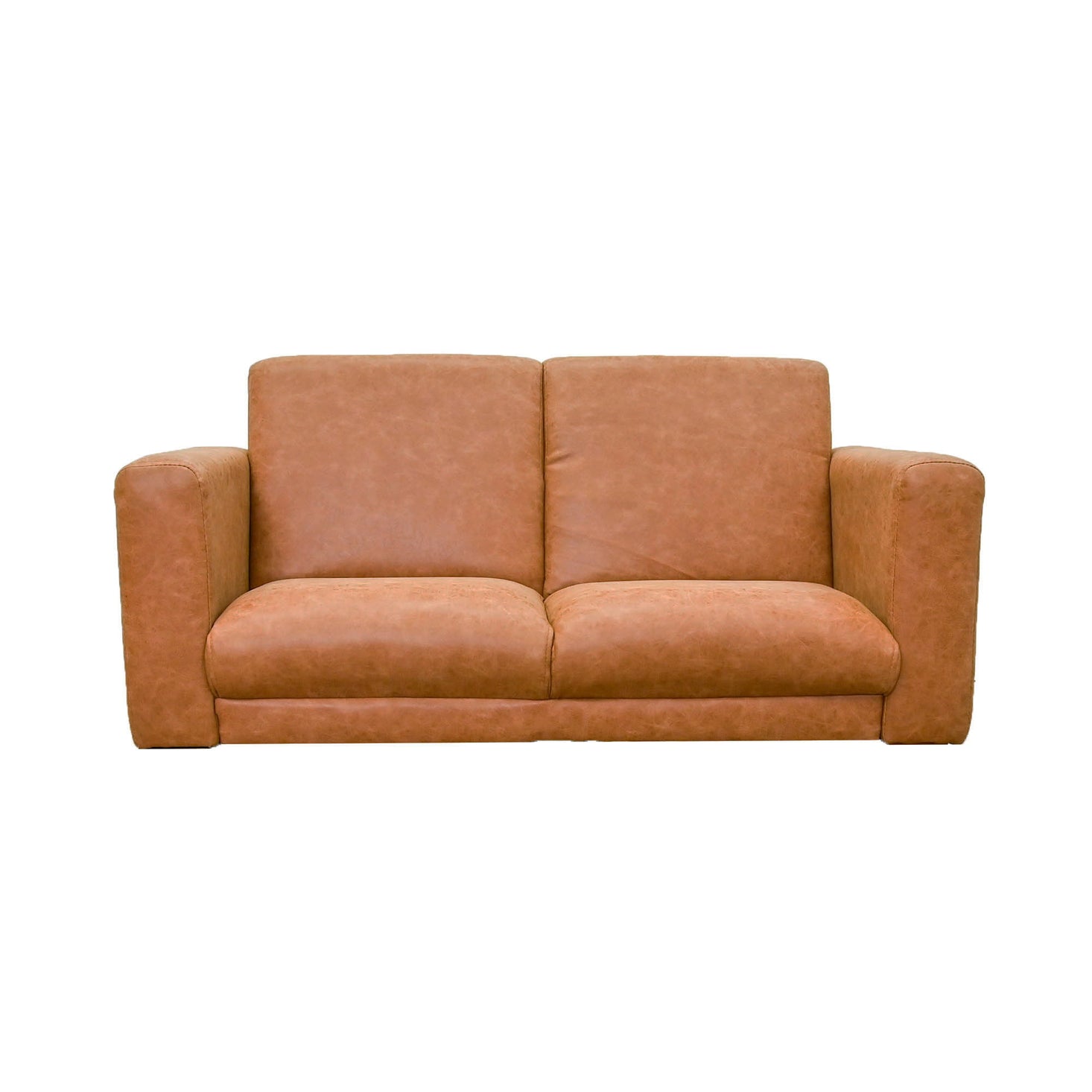 As We Grow Modern Sofa Faux Distressed Leather Brown