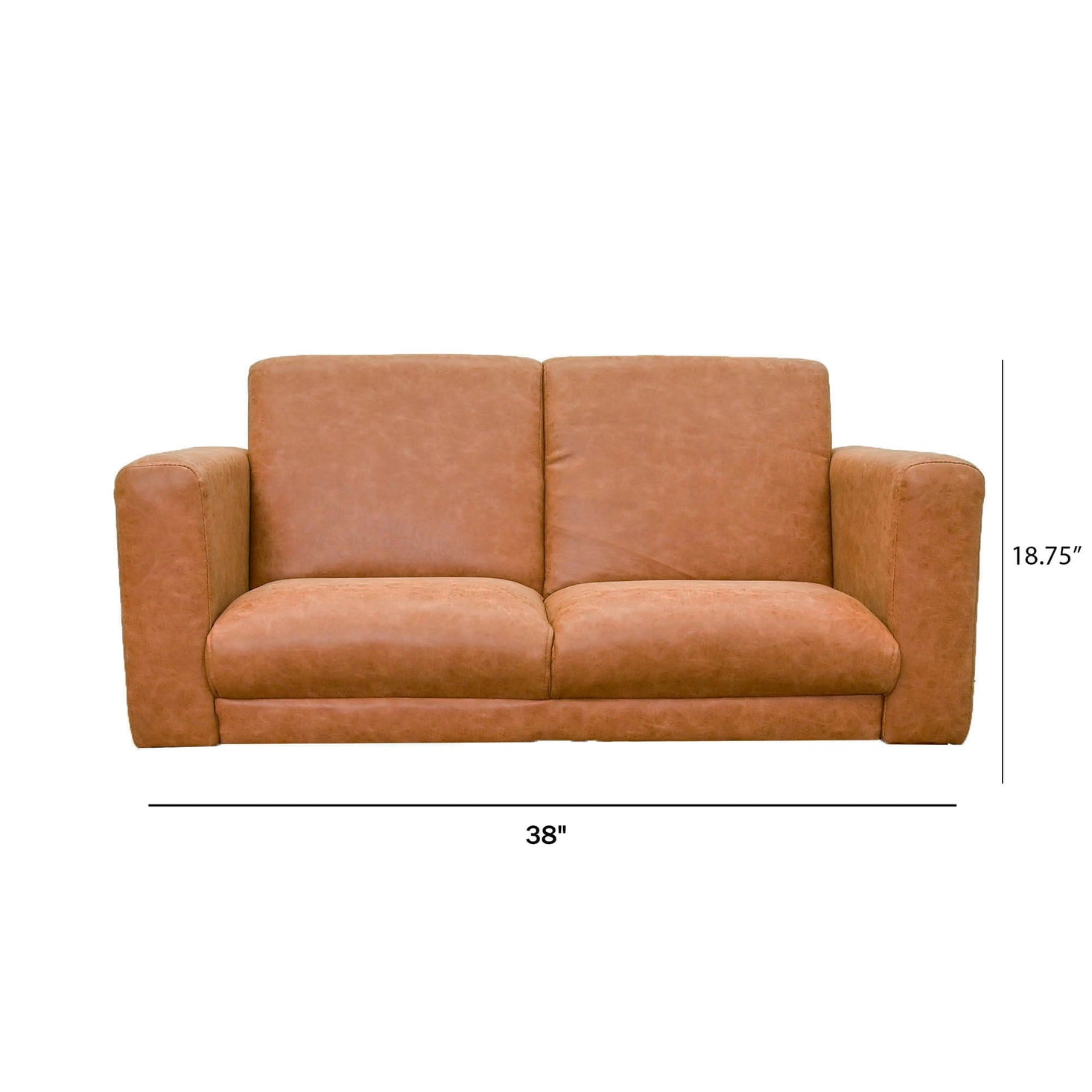 As We Grow Modern Sofa Faux Distressed Leather Brown