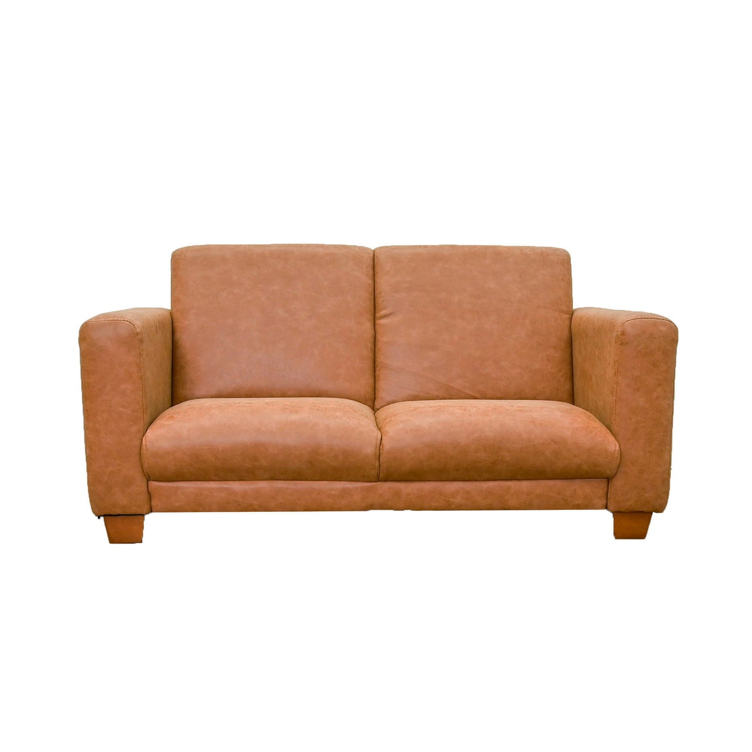 As We Grow Modern Sofa Faux Distressed Leather Brown