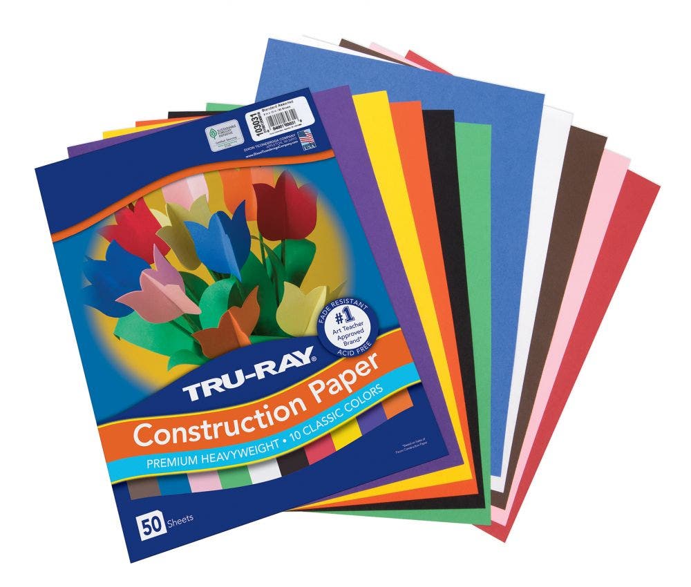 Assorted Tru-Ray Sulphite Construction Paper 9x12