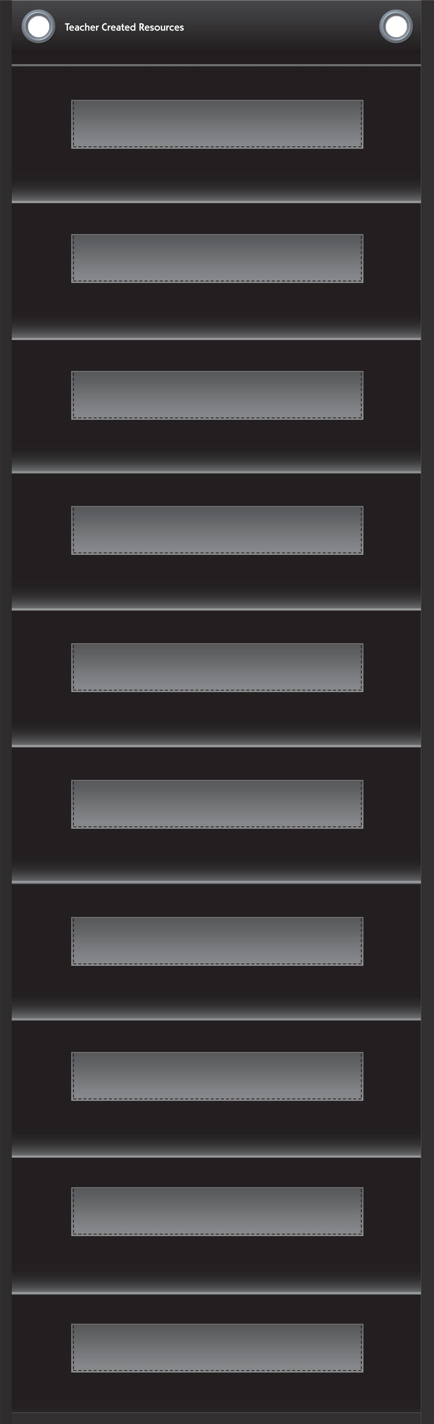 Black 10 Pocket File Storage Pocket Chart 14 x 58
