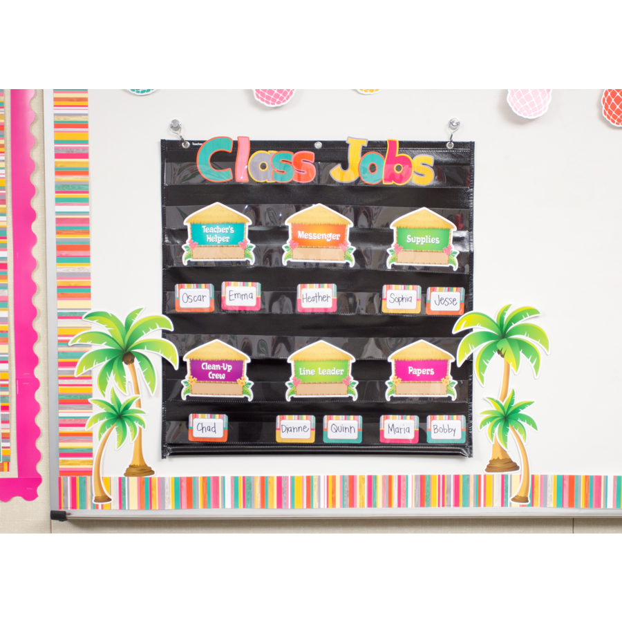 Black 7 Pocket Chart 28in x 28in