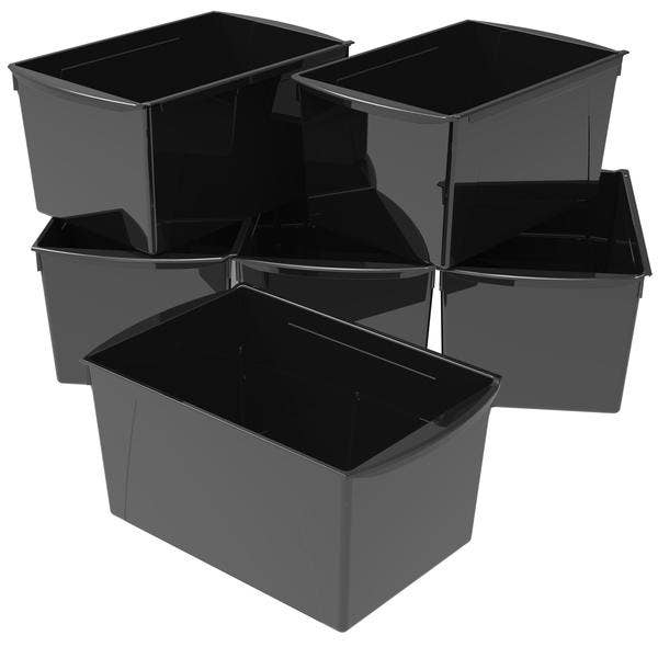 Double Wide Book Bin Black
