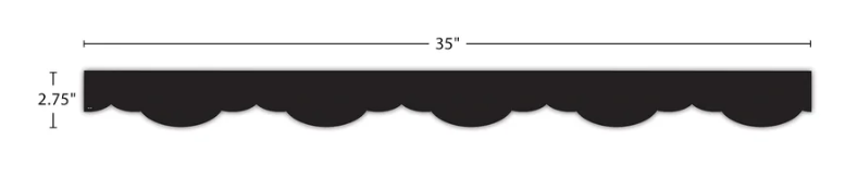 Black Fancy Scallops Border Trim