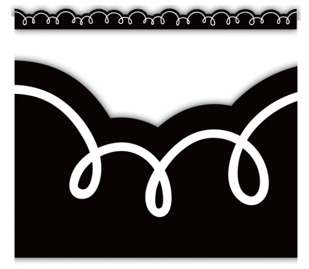 Black with White Squiggles Die-Cut Border Trim