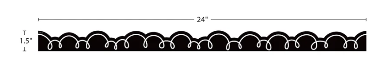 Black with White Squiggles Magnetic Border