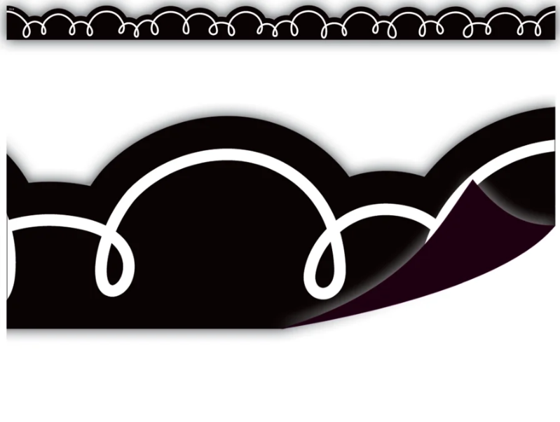 Black with White Squiggles Magnetic Border