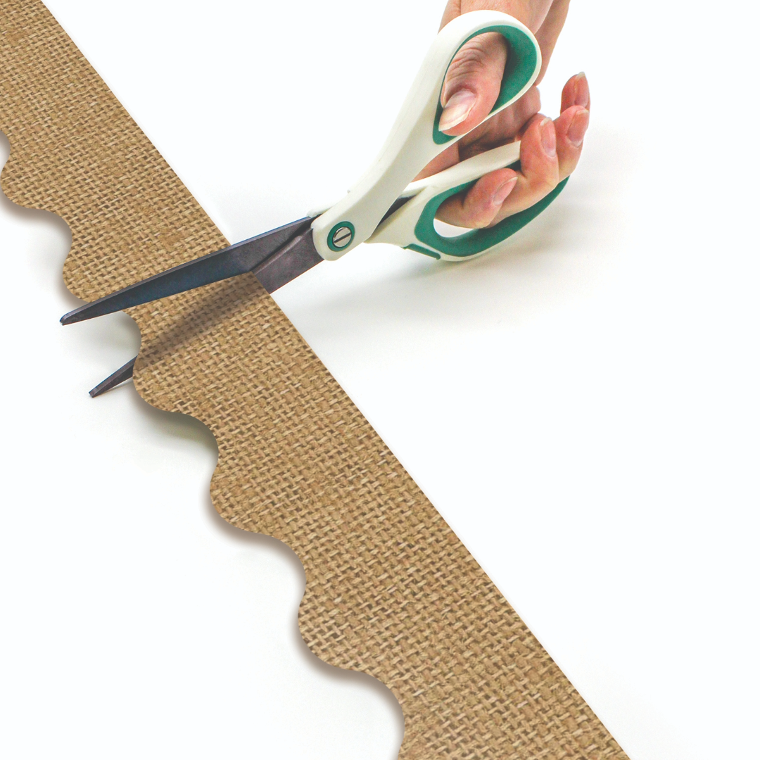 Burlap Scalloped Rolled Border Trim