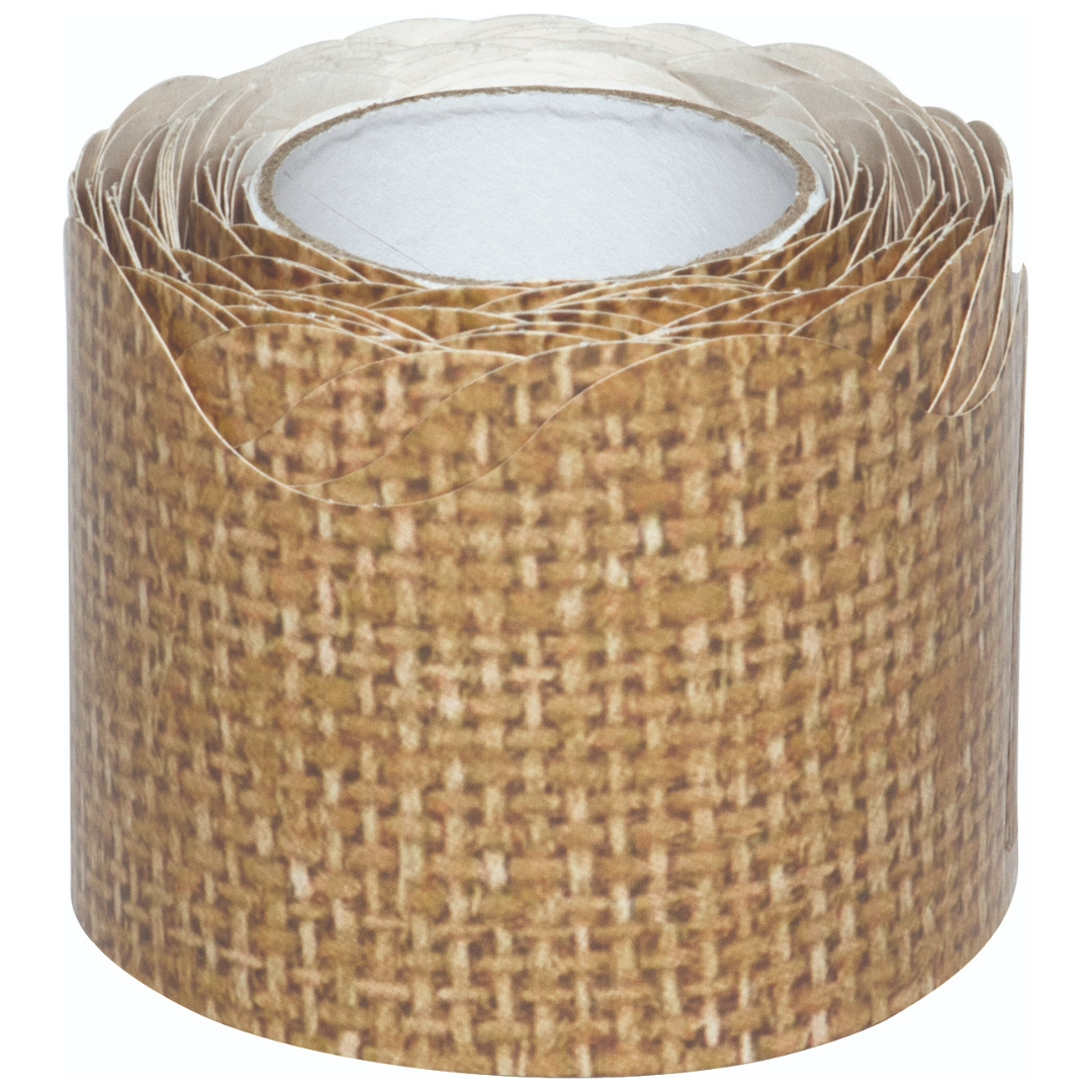 Burlap Scalloped Rolled Border Trim