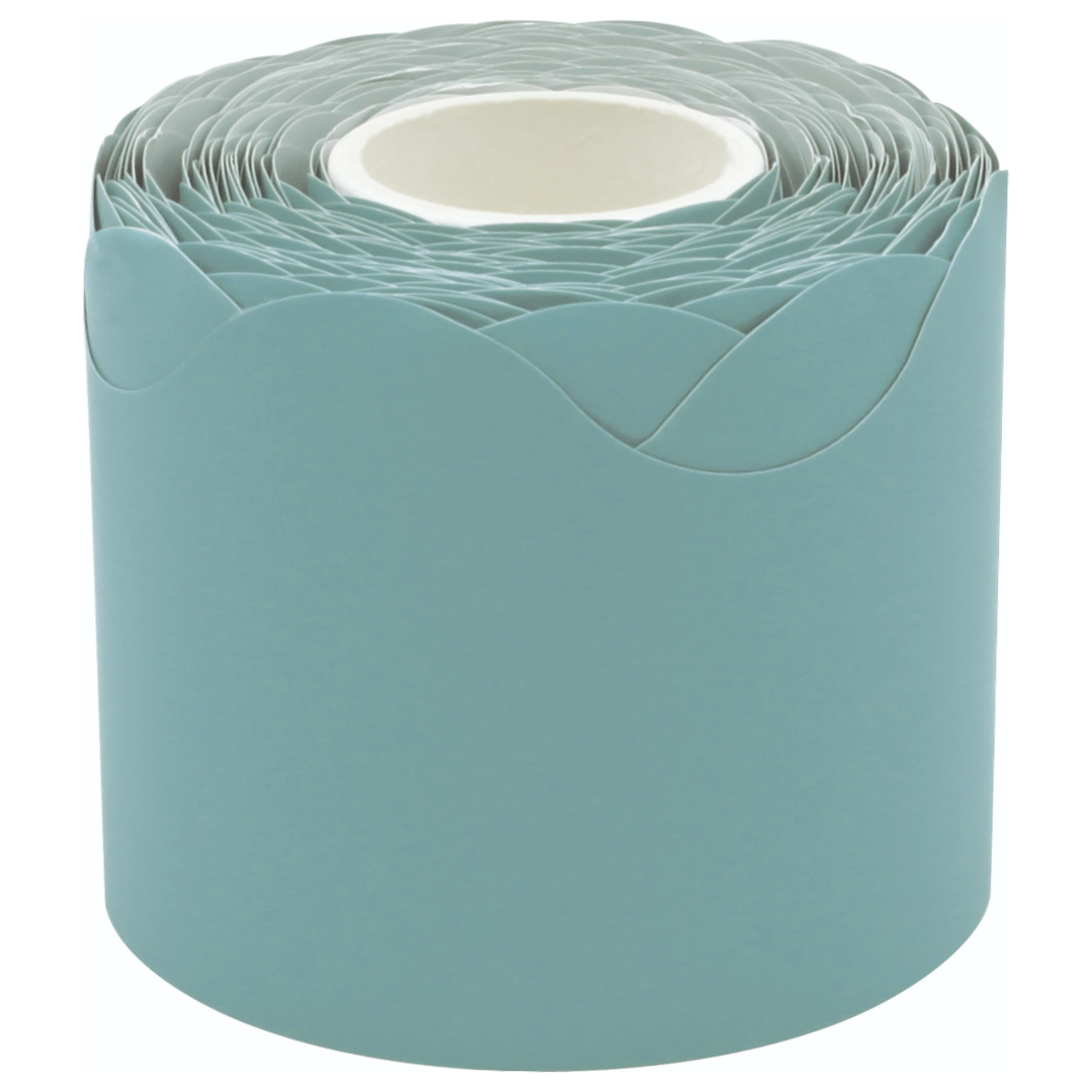 Calming Blue Scalloped Rolled Border Trim