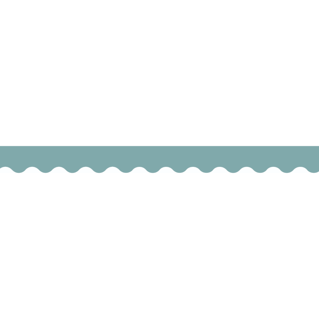Calming Blue Scalloped Rolled Border Trim