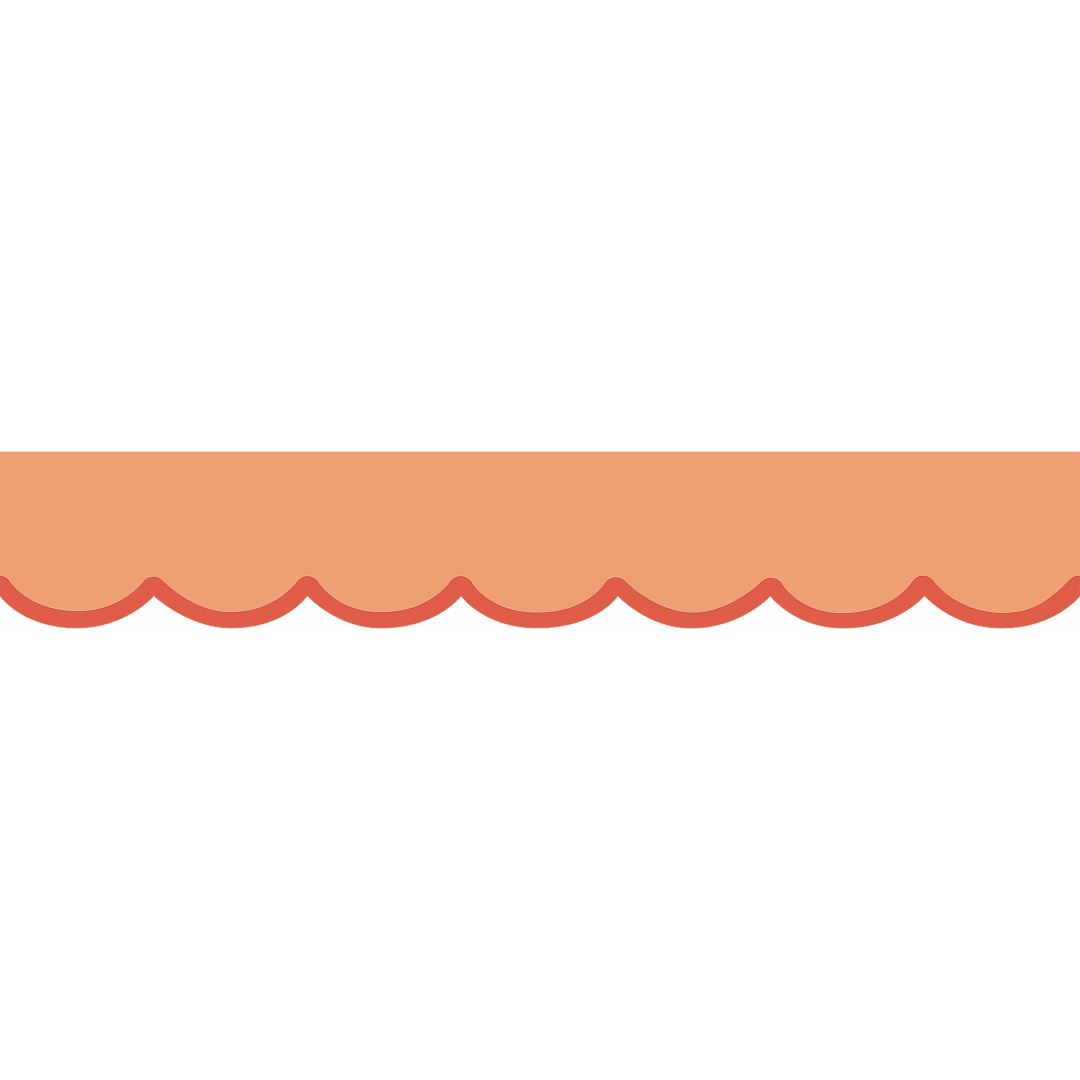 Color Crush Orange Scallops Die-Cut Rolled Border Trim
