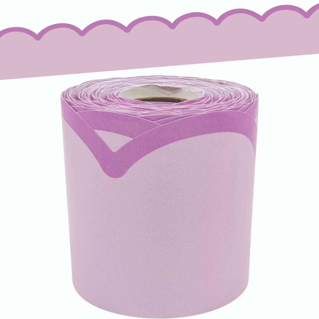 Color Crush Purple Scallops Die-Cut Rolled Border Trim
