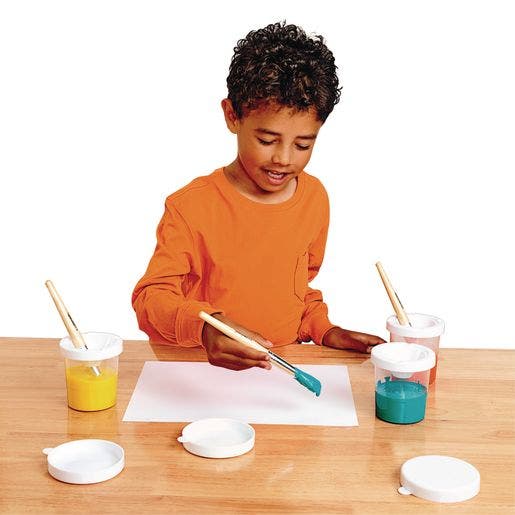10 White Lid Paint Cups