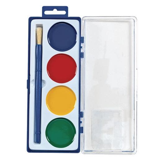 Colorations 4 Jumbo Washable Watercolors In a Tray With a Br