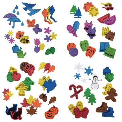 Seasons Foam Shapes Set Of 4 Jars