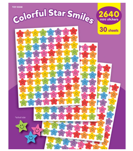 Colorful Star Smiles Mini Stickers Value Pack