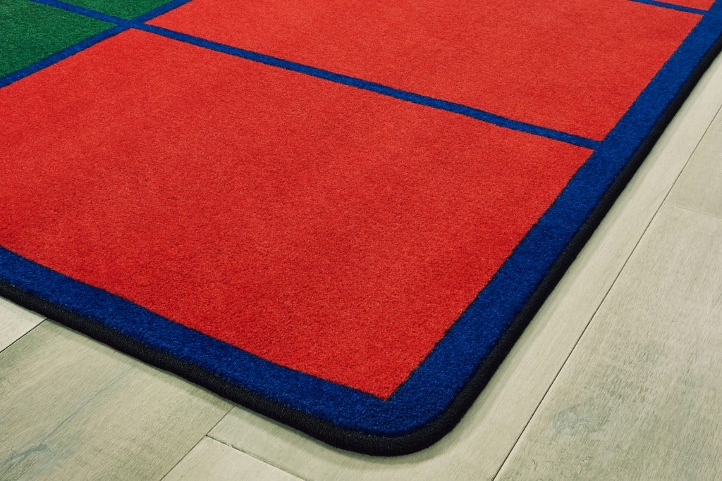 Colorful Rows Seating - seats 30 Rectangle Multi Carpet 8ft