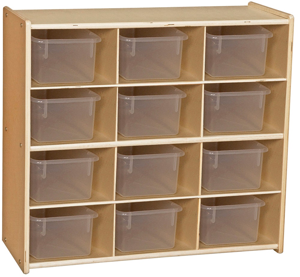 Contender 12 Cubby Storage Unit with Translucent Tubs Assemb