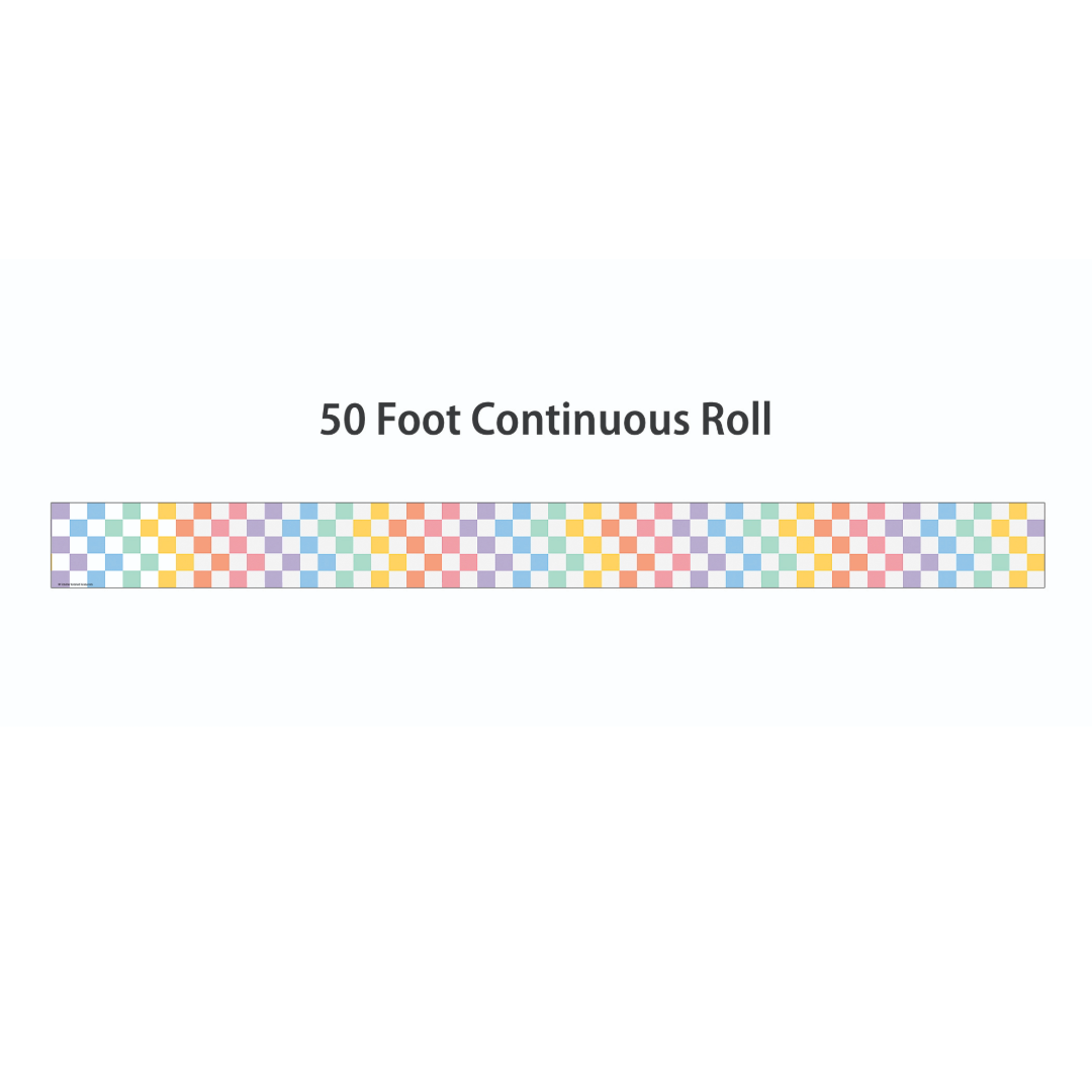 Cool for School Checkers Straight Rolled Border Trim