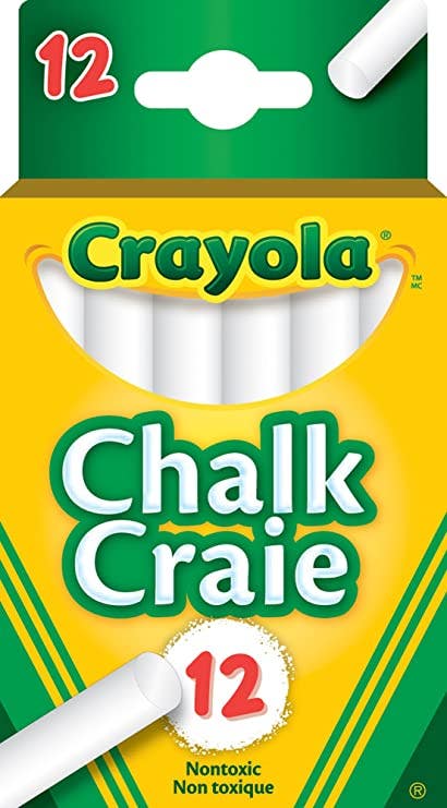 Crayola Chalk White Dustless 12 ct