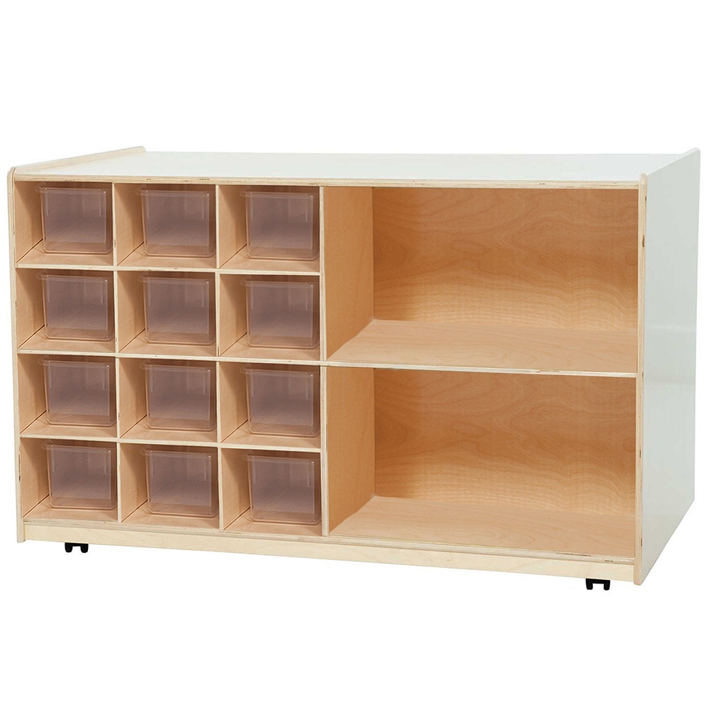 Double Mobile Storage w (12) Translucent Trays